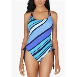 Nautica Newport Stripe One Piece Swimsuit XL NWT